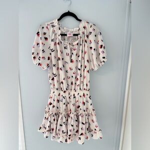 Buddy Love White Mini Dress with Multicolor Print